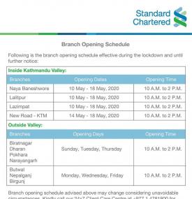 Branch Opening Schedule