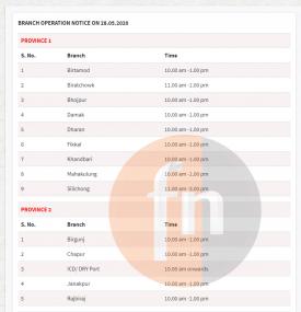 Everest बैंकको शाखाहरु खुल्ने सम्बन्धि सूचना