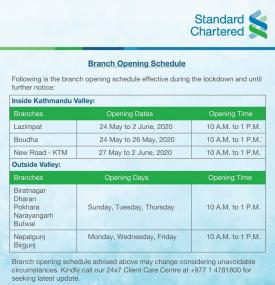 Branch Opening Schedule