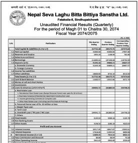 Unaudited Financial Results  (Quarterly)