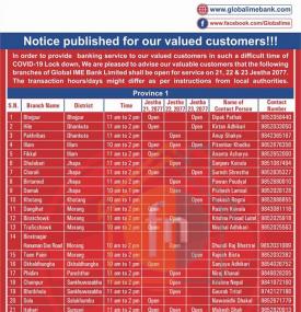 Banking Hours Notice