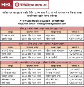 HBL Counter Timing Notice