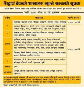 SBL Branch Opening Hours