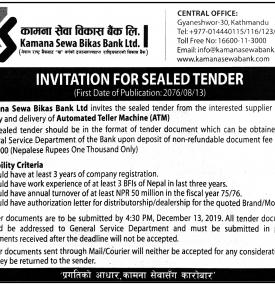 Invitation For Sealed Tender
