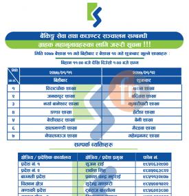 Branch Opening Schedule