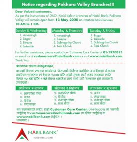 Banking Hours Update - Pokhara Valley