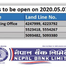 NBL Branch Opening Notice (Kathmandu Valley)