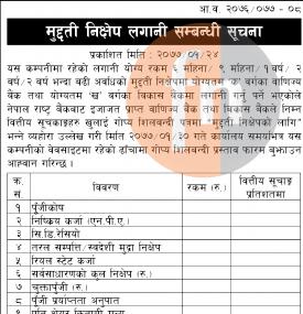 Quotation of Fixed Deposit Interest