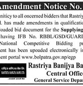 Amendment Notice No 1
