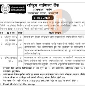 वाणिज्य बैंकमा कर्मचारी आवश्यकता