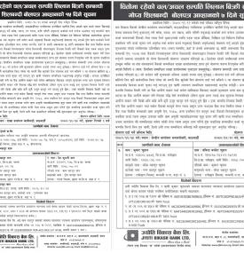 धितोमा रहेको चल अचल सम्पत्ति लिलाम बिक्री सम्बन्धी सूचना