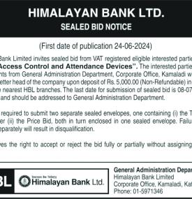 Sealed Bid Notice of Himalayan Bank