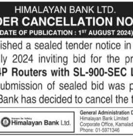 Tander Cancellaion Notice