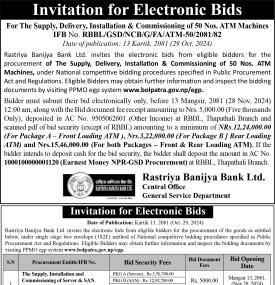 Invitation for Electronic Bids