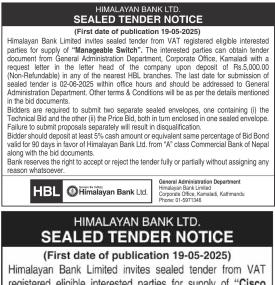 Sealed Tender Notice