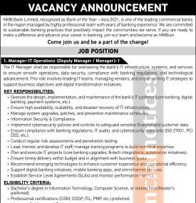 NMB Bank Vacancy 2025: Career Opportunities for IT, AI/ML, and Cybersecurity Professionals