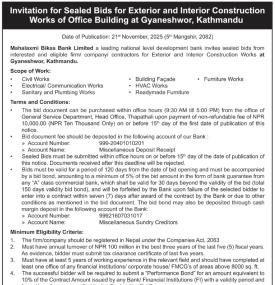 Invitation for Sealed Bids