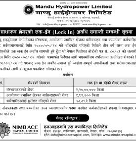 IPO को लक इन अवधि समाप्ति सम्बन्धी सूचना