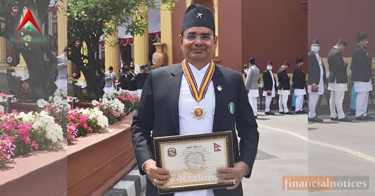 Nabil Bank CEO Dhungana Honored with 'Prabal Jana Sewa Shree' Medal